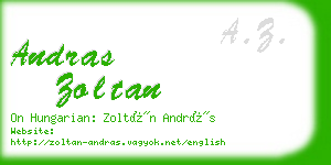 andras zoltan business card